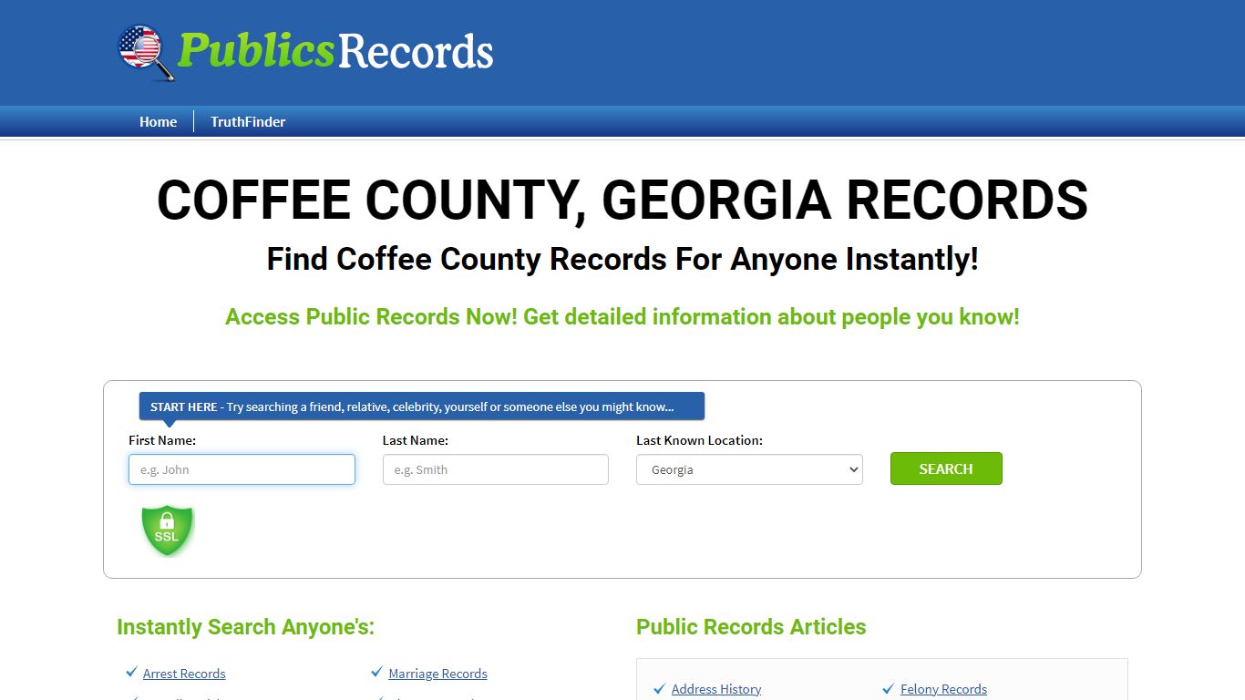 Find Coffee County, Georgia Records!