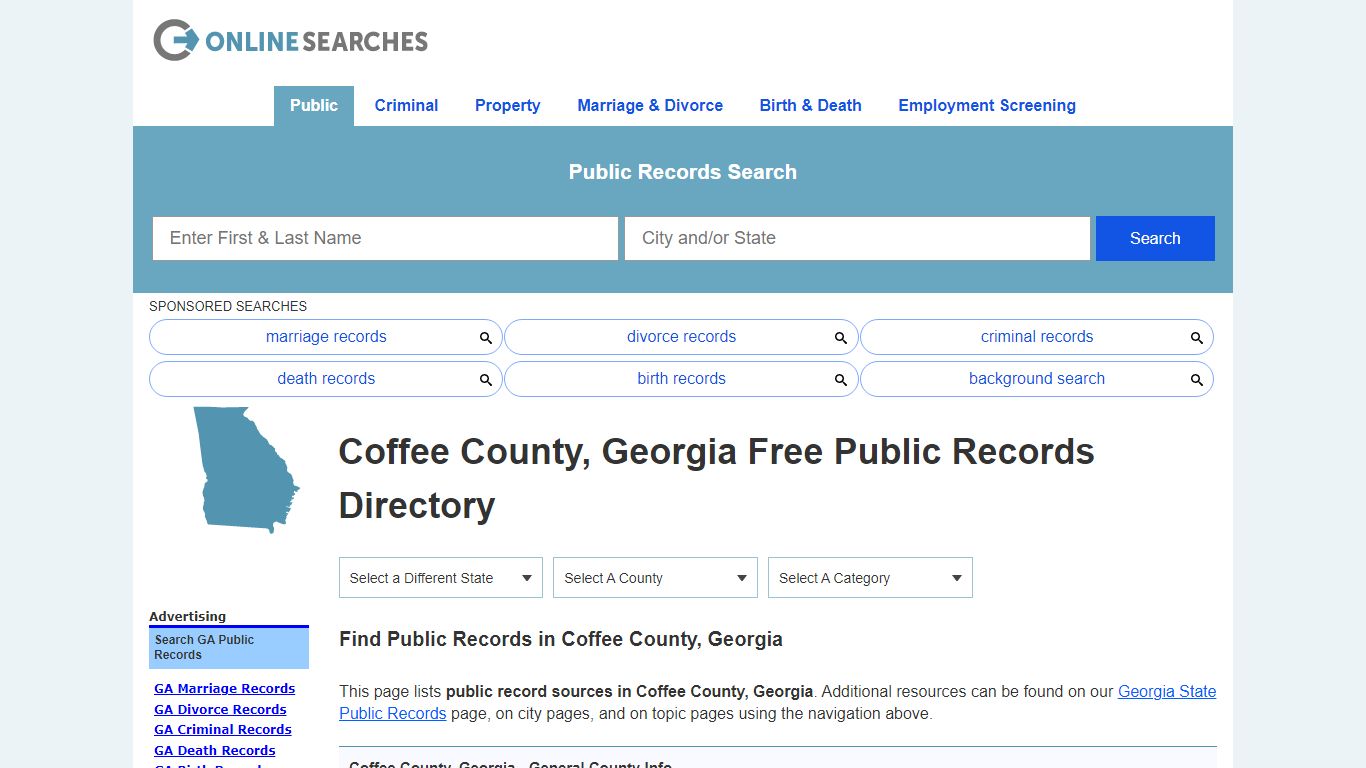 Coffee County, Georgia Public Records Directory