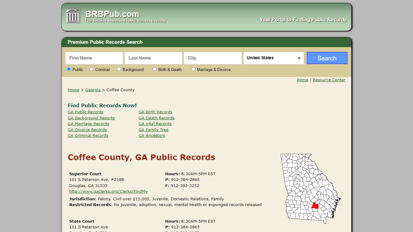 Coffee County Public Records | Search Georgia Government Databases